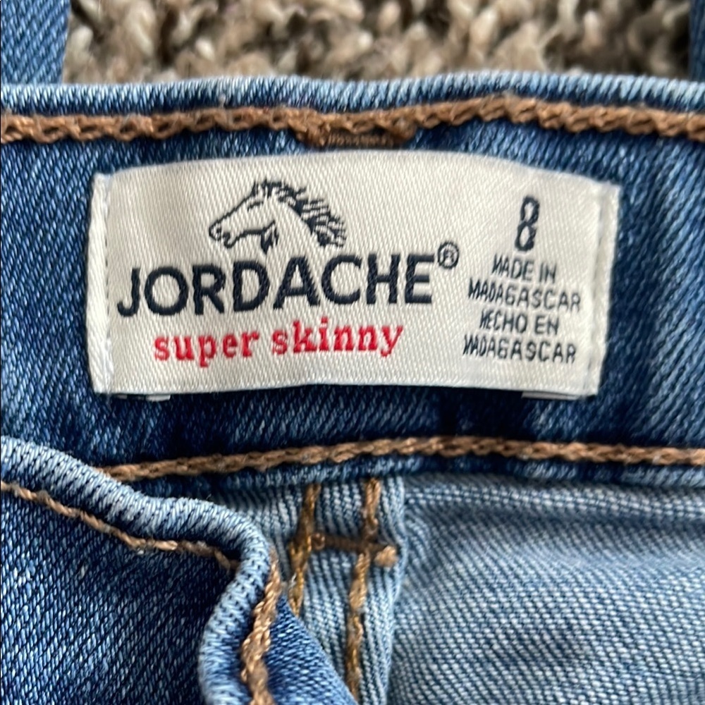 Jordache Kids Super Skinny Blue Distressed Jeans - Picture 5 of 8